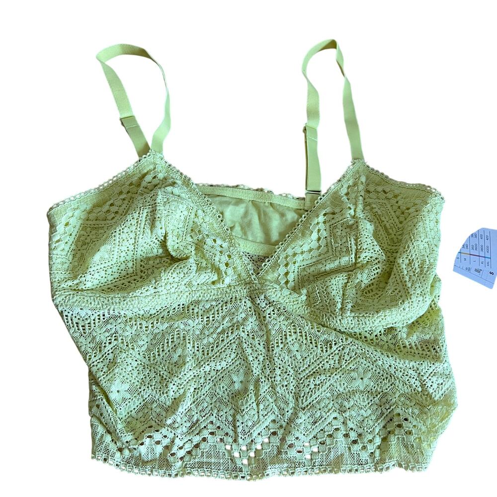 Auden Women's Lemon Yellow Lace Brami - Size Medium - NWT
